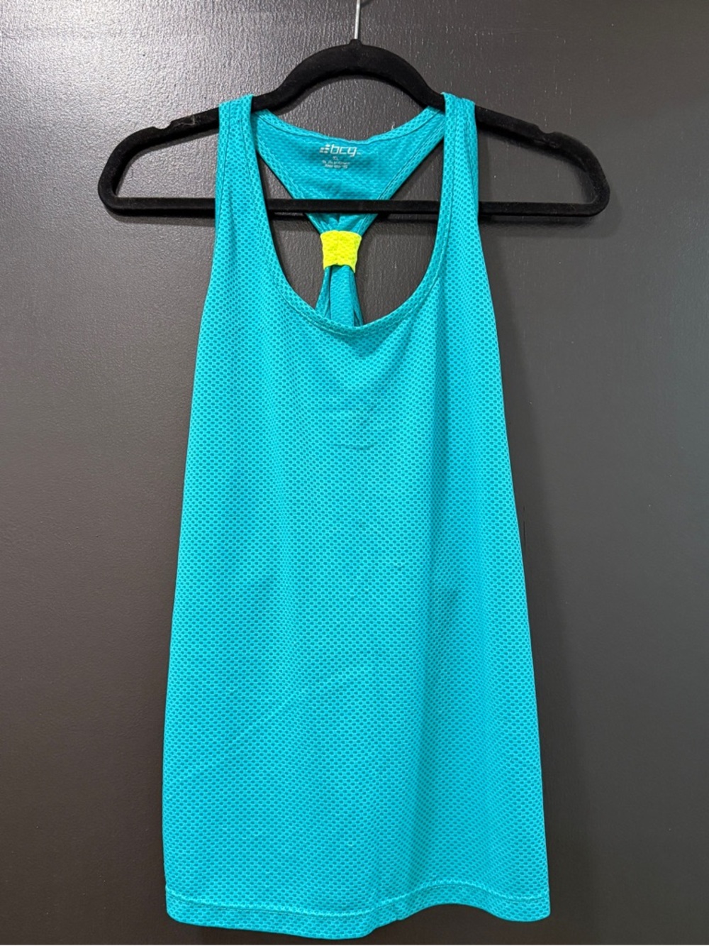 bcg Teal Racerback Tank with Silver Logo